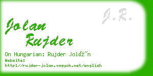 jolan rujder business card